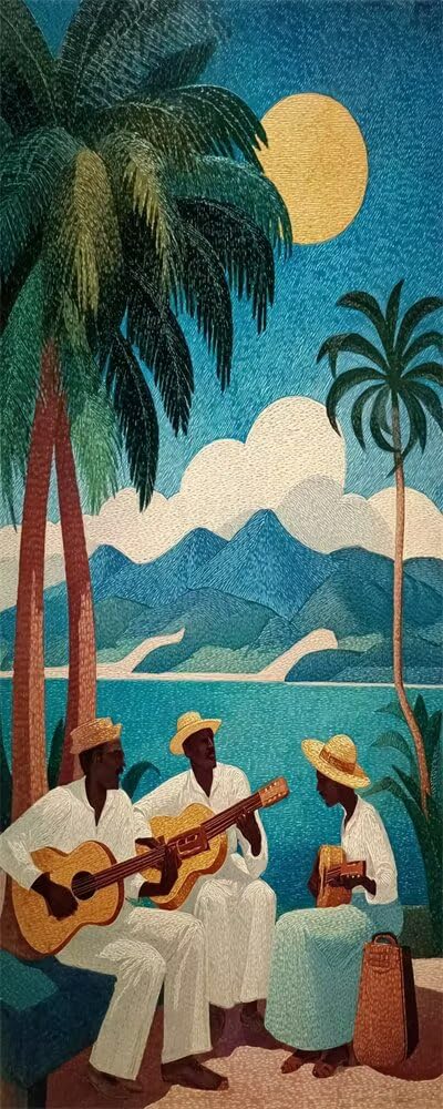 Diamond Art Painting Kits for Adults 30x80cm, 5D Large Diamond Painting Tropical Scene Full Round Drill Gem Art Concert Crystal Cross Stitch Arts Paint by Numbers for Home Wall Decor Gifts -LR1201