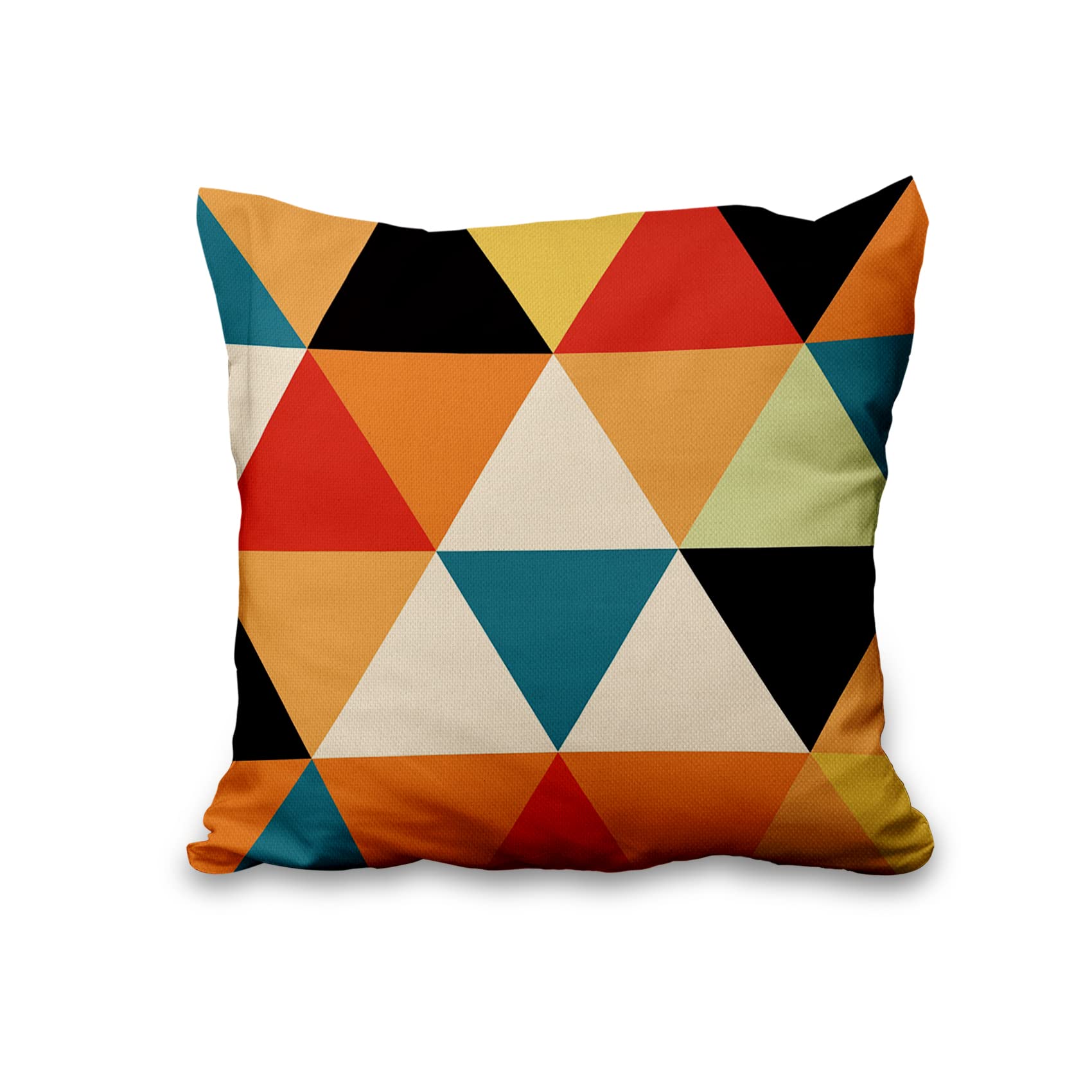 Aoihrraan 46x46cm Juego De 4 Fundas De Cojin Vistoso Moderno Patrón Geométrico Cuadrado Lino Decorativo Funda De Almohada Cama Sala De Estar Sofá Jardín Terraza Patio Jardín Al Aire Libre Silla