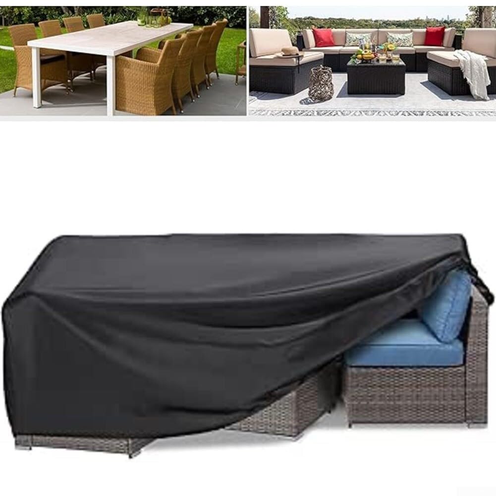 Copertura impermeabile per mobili da giardino 210D, resistente agli strappi, con fibbie, anti-UV, protezione per divano da giardino, per pioggia e neve, 200 x 160 x 71 cm (240 x 140 x 90 cm)