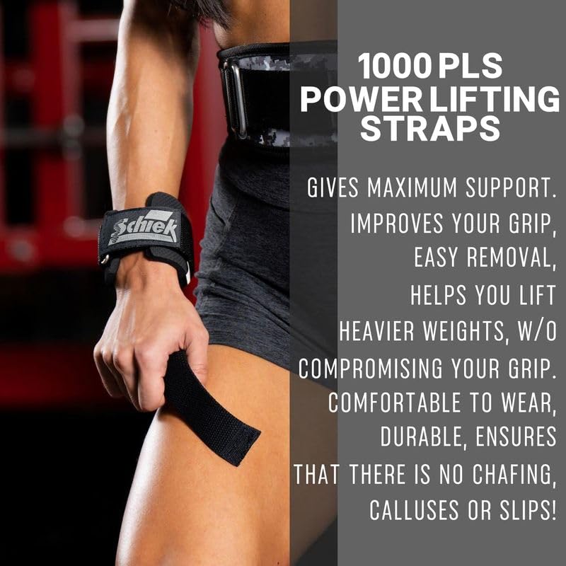 Schiek Sports Model 1000-PLS - Correas de levantamiento de potencia de lujo