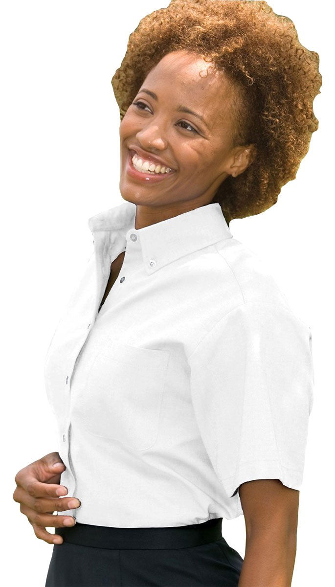 Ed Garments Women's Button Down Oxford Shirt, WHITE, XX-Large