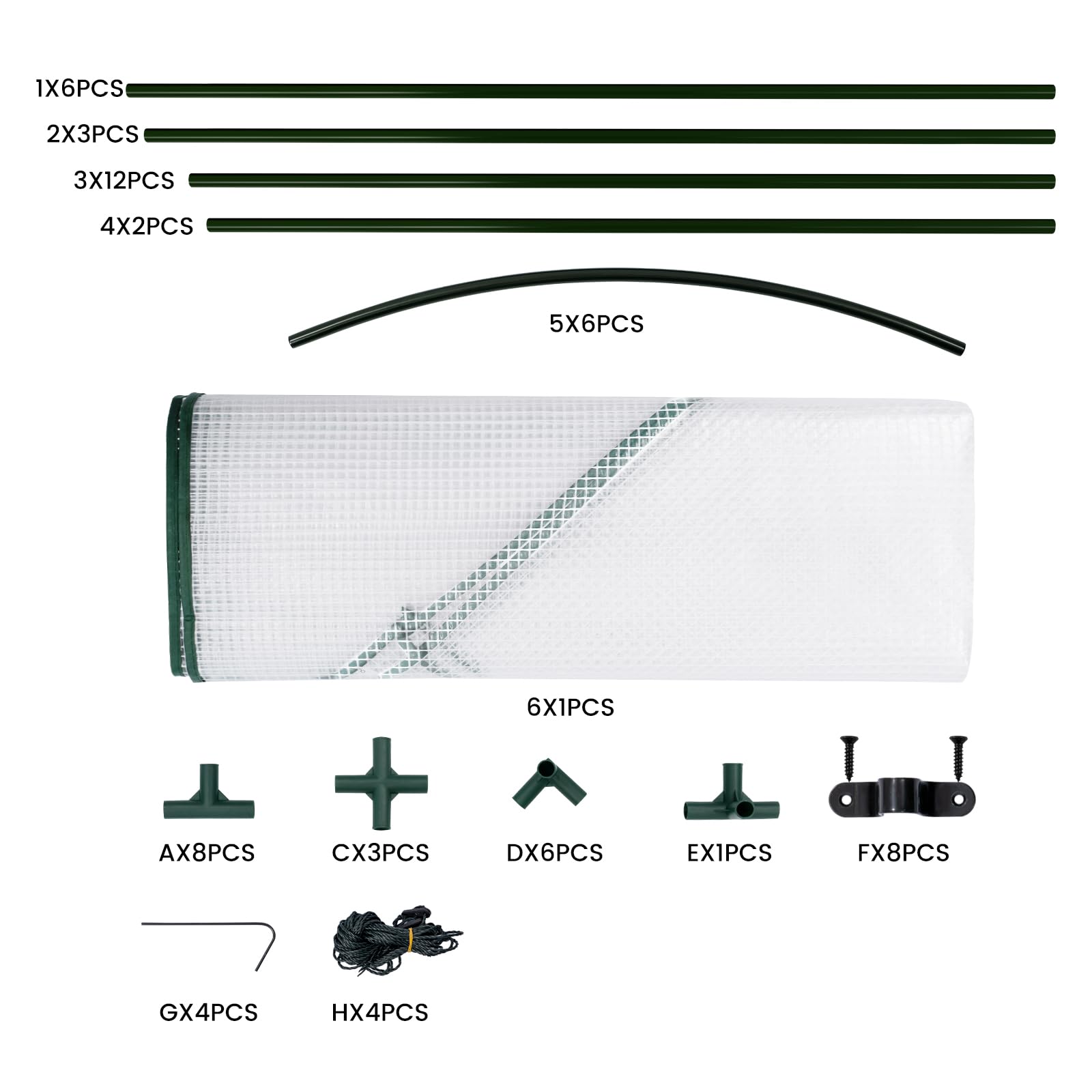 WOLTU Serre de Jardin avec Bâche PE Renforcée Imperméable 140g/m², Tente de Protection pour Plantes, Fleurs et légumes de Toutes Les Saisons, Serre de hivernage Murale, 200x100x210cm, Blanc