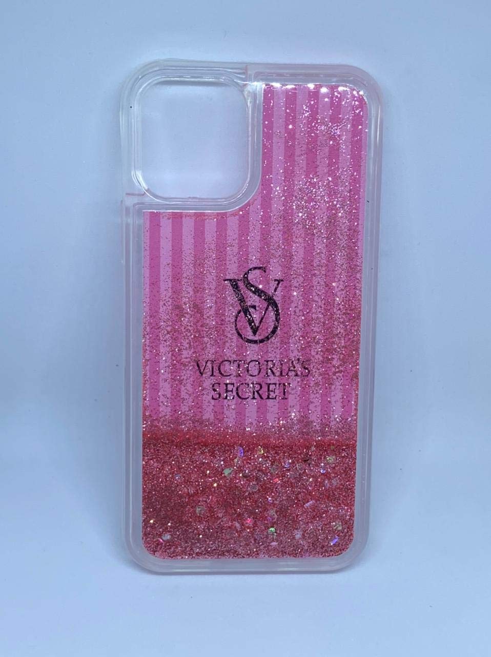 Radium sparkling liquid gel waterfall bling glitter back case cover for i phone (i phone 12 6.7, Victoria secret)
