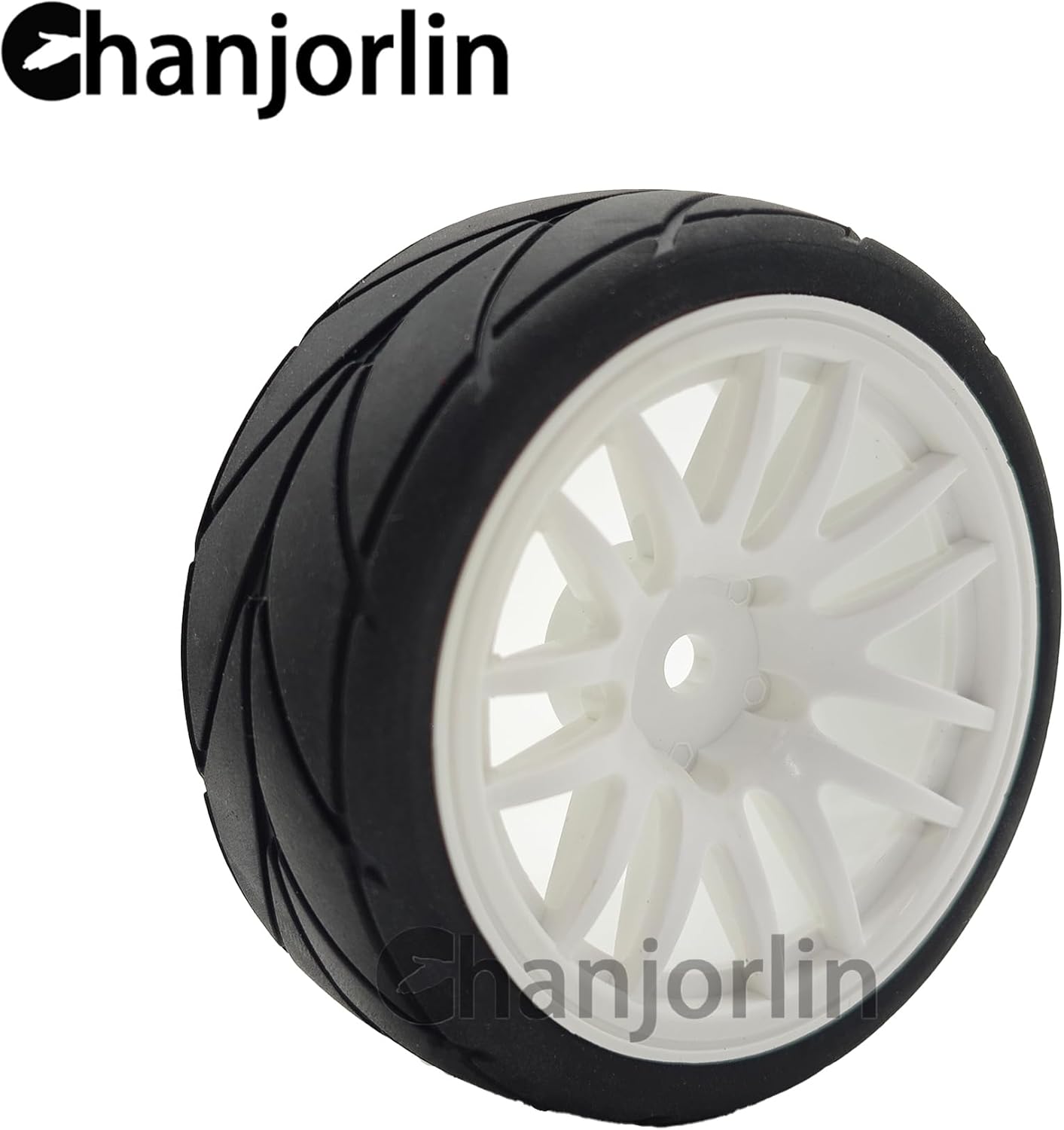 RC 1/10 On Road Touring Tires & Wheels 12mm Hex Hard Plastic Rims OD 65mm Street Racing Tyre for 1:10 1/12 Rally Drift Car Tamiya TT01 TT02 Traxxas XV02 XV01 HPI KYOSHO PTG2 4PCS (White)