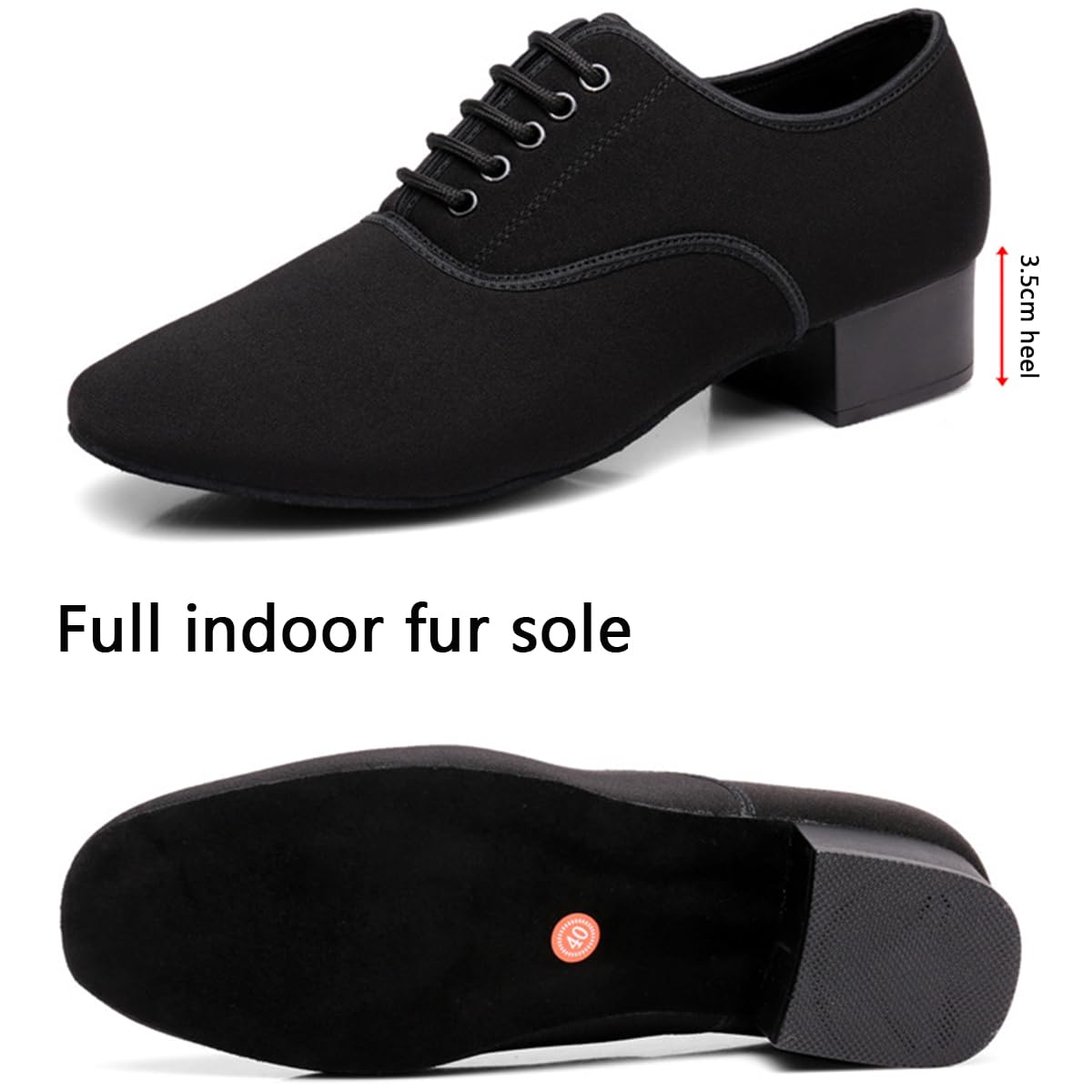 Scarpe da Ballo Latino Uomo 3.5 cm Tacchi Scarpe da Ballo Moderno Tango Sociale Sala da Ballo Traspirante Morbido Tessuto Oxford