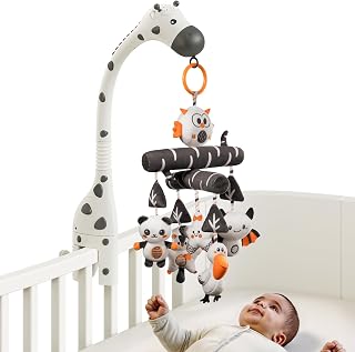 TUMAMA Baby Crib Mobile with Remote, Star Projector Night Light, Lullabies & White Noise - Sensory Toy for Newborns 0-9 Months