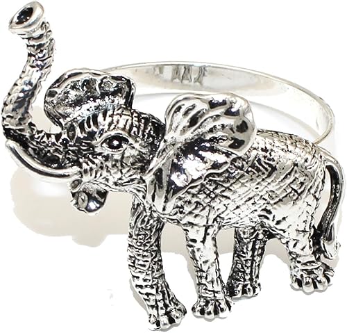 Miniatura 8 de Juego de 12 servilleteros de elefante plateado para Navidad, Halloween, Acción de Gracias, servilleteros de animales para baby shower, jardín,