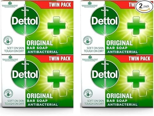 Dettol Lot de 2 savons antibactériens originaux (4 barres au total)