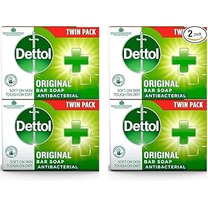 Dettol Anti-Bacterial Original Bar Soap, 2 Count (Total 4 Bars)