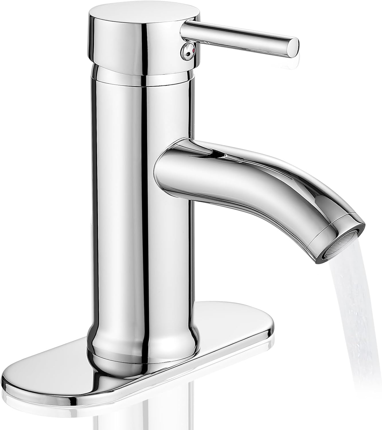 Brushed Gold Bathroom Faucets Single Hole Bathroom Sink Faucet Modern Single Handle Bathroom Faucte 1 or 3 Hole, RV Sink Vanity Faucet (Without Drain, Brushed Gold)