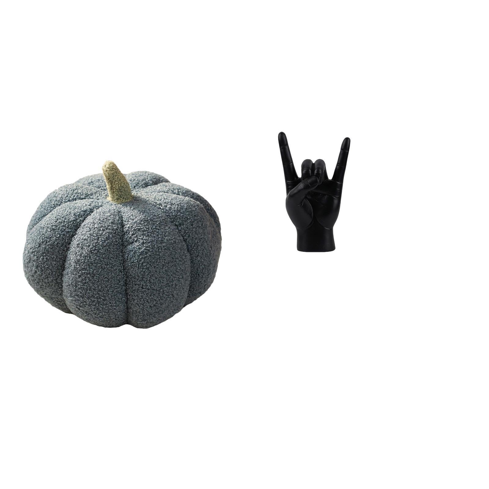 Pumpkin Plush Pillow and Rock Hand Gesture Statue Creative Dcorative Cushion and Sculpture for Bedroom Sofa Apartment Dcor|Home & Garden|Home Dcor|Pillows-image-45