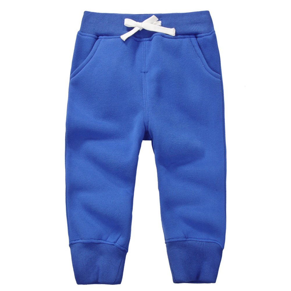 Cute On Unisex Kids Elastic Waist Cotton Warm Trousers Baby Pants Bottoms Blue 2Years