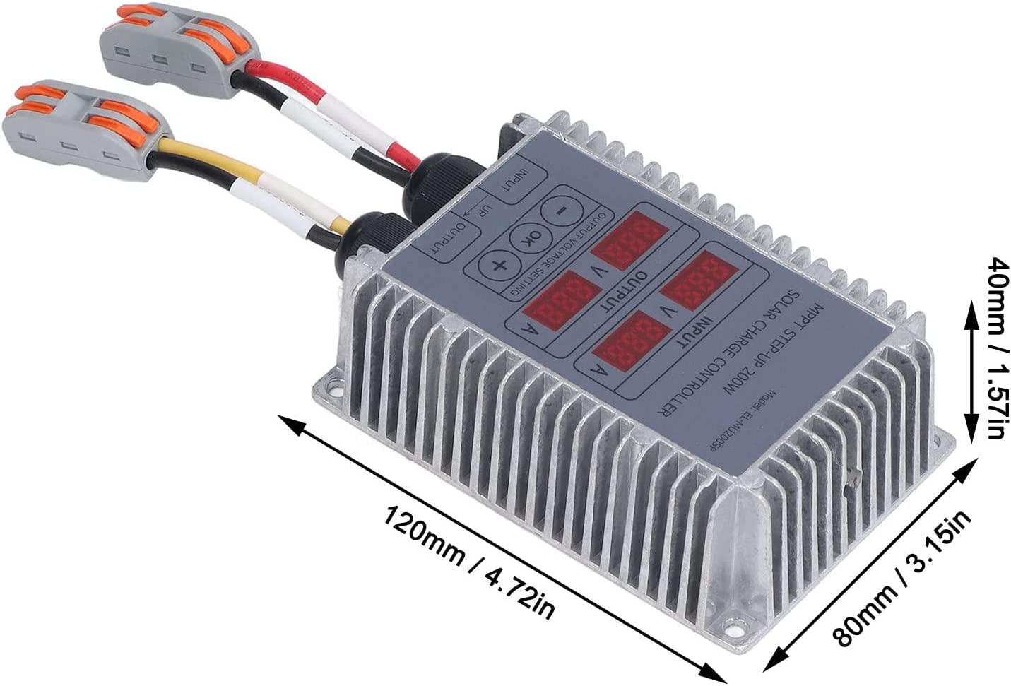 MPPT Step-Down Solar-Laderegler, 400W, Aluminium, Einstellbare Ausgangsspannung, Echtzeit-Tracking, mit Temperaturschutz (400, Watt, Buck)