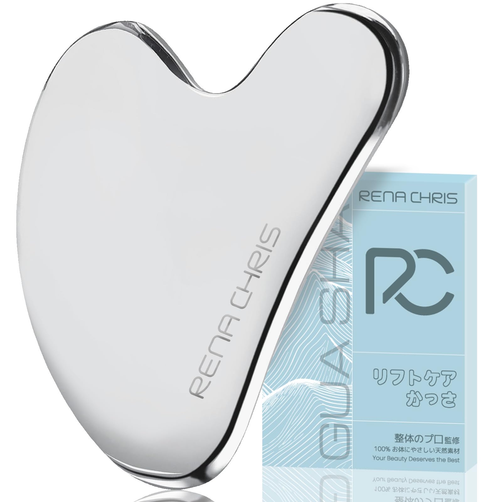 Kassa Scalp Massager for Face and Body, Heavy Duty Metal, Small Face, Skin Care, Home Salon, Fine Gift, Stainless Steel, Rena Chris Silver