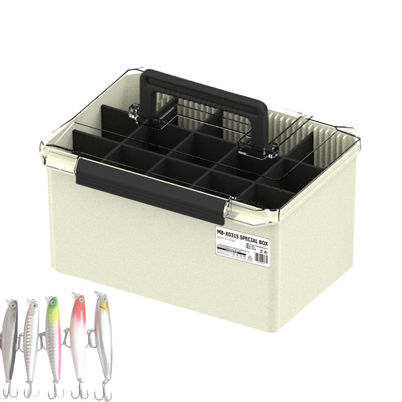 Portaesche Organizer Da Pesca Trasparente Per Esche Grande Capacità E | Scatola Porta Attrezzi per la Pesca Organizzatore per Esche, Ami, Artificiali, Terminali, Gadget,