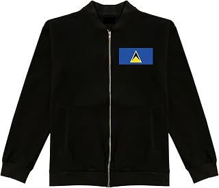 Kings Of NY Saint Lucia Flag Country Chest Cotton Bomber Jacket