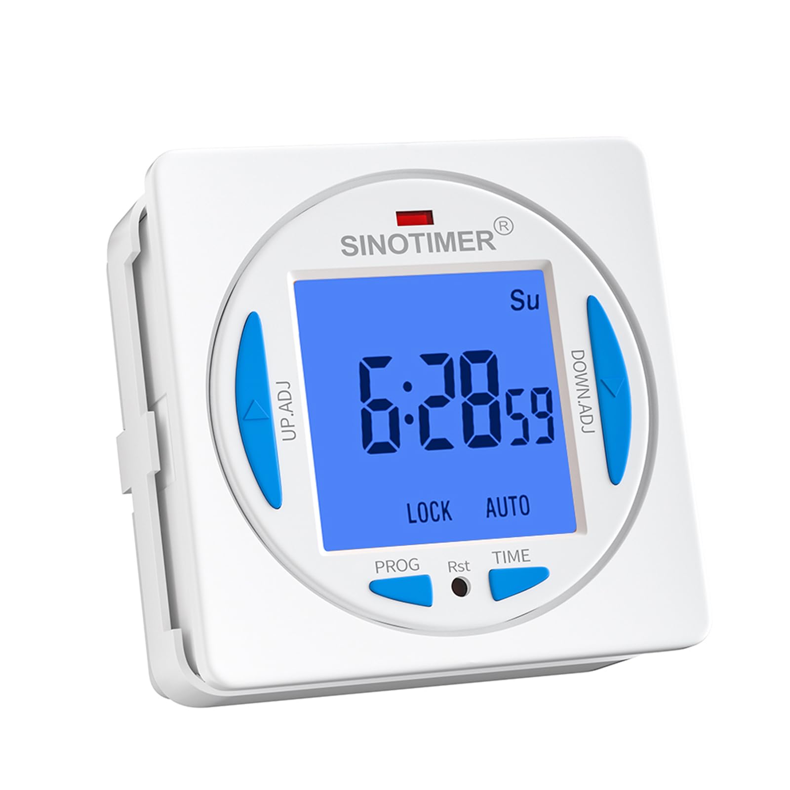 Écran ultra LCD 7 minuteurs quotidiens programmables Deuxième intervalle avec 4 fils de raccordement (rétroéclairage bleu), panneau monté avec boîtier