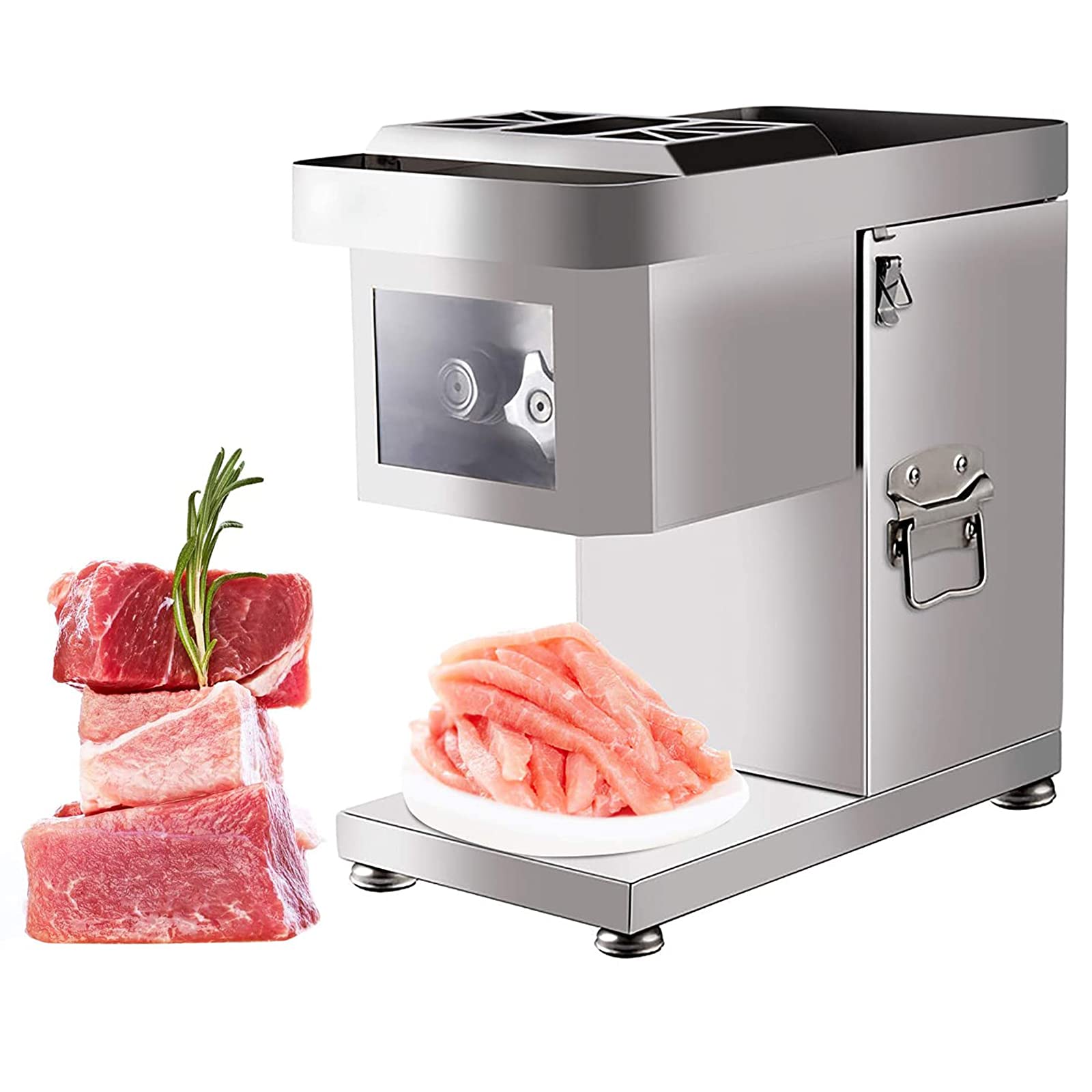 Máquina de cortar carne profesional, 1500 W, máquina de cortar carne automática, máquina cortadora de carne, cortadora de carne, para familias de cocina, 2,5 mm