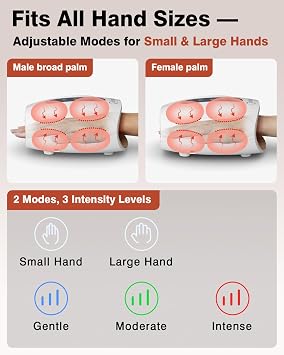 cotsoco Hand Massager, Mothers Day Gifts for Mom Her Cordless Electric Hand Massager for Arthritis and Carpal Tunnel, 6 Levels Therapy Massager with Heat and Compression, Birthday Gifts for Men Women