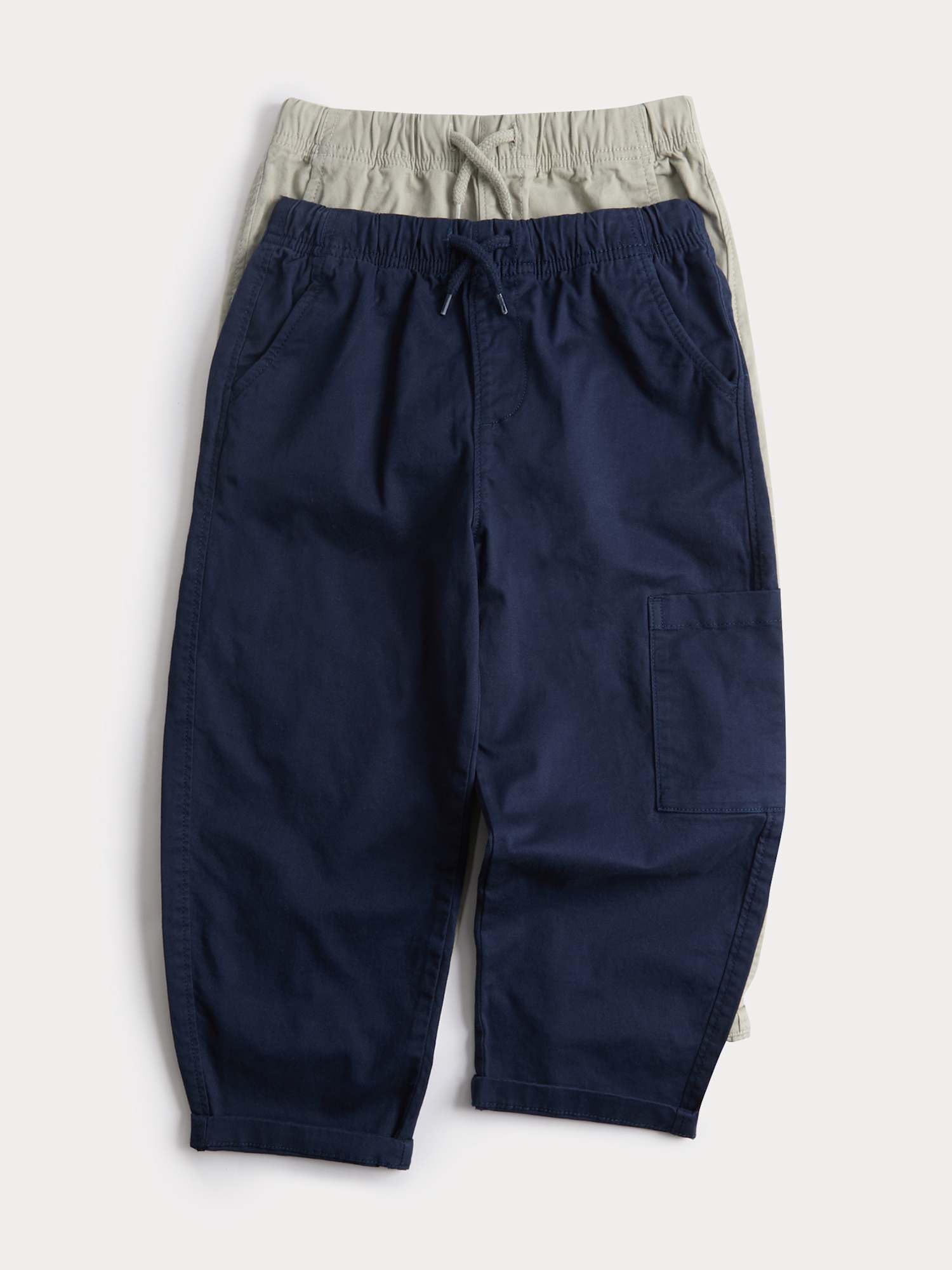 Marks & Spencer Pantalons Enfant Lot de 2 Riches en Coton, Coupe Standard, Taille à Cordon, avec Stretch
