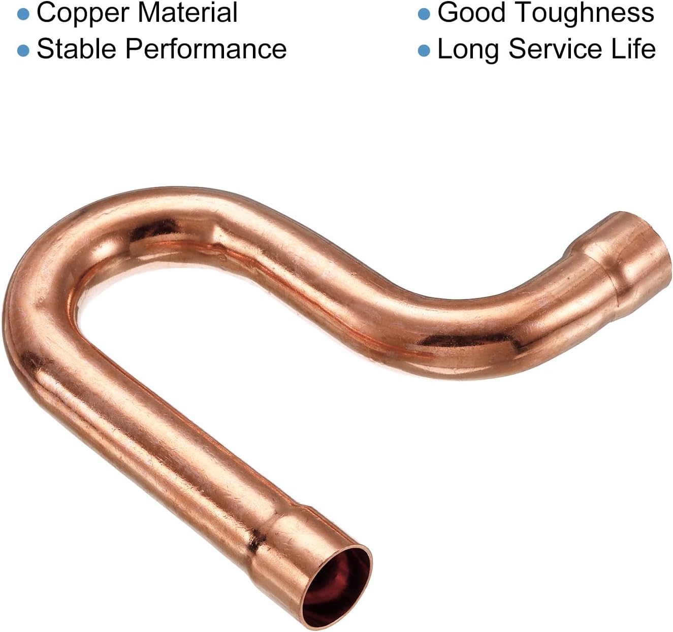 MECCANIXITY Copper P-Trap Pressure Pipe Fitting Welding Tubing Sweat Ends Plumbing Supply 19mm OD for HVAC Air Conditioning Refrigeration