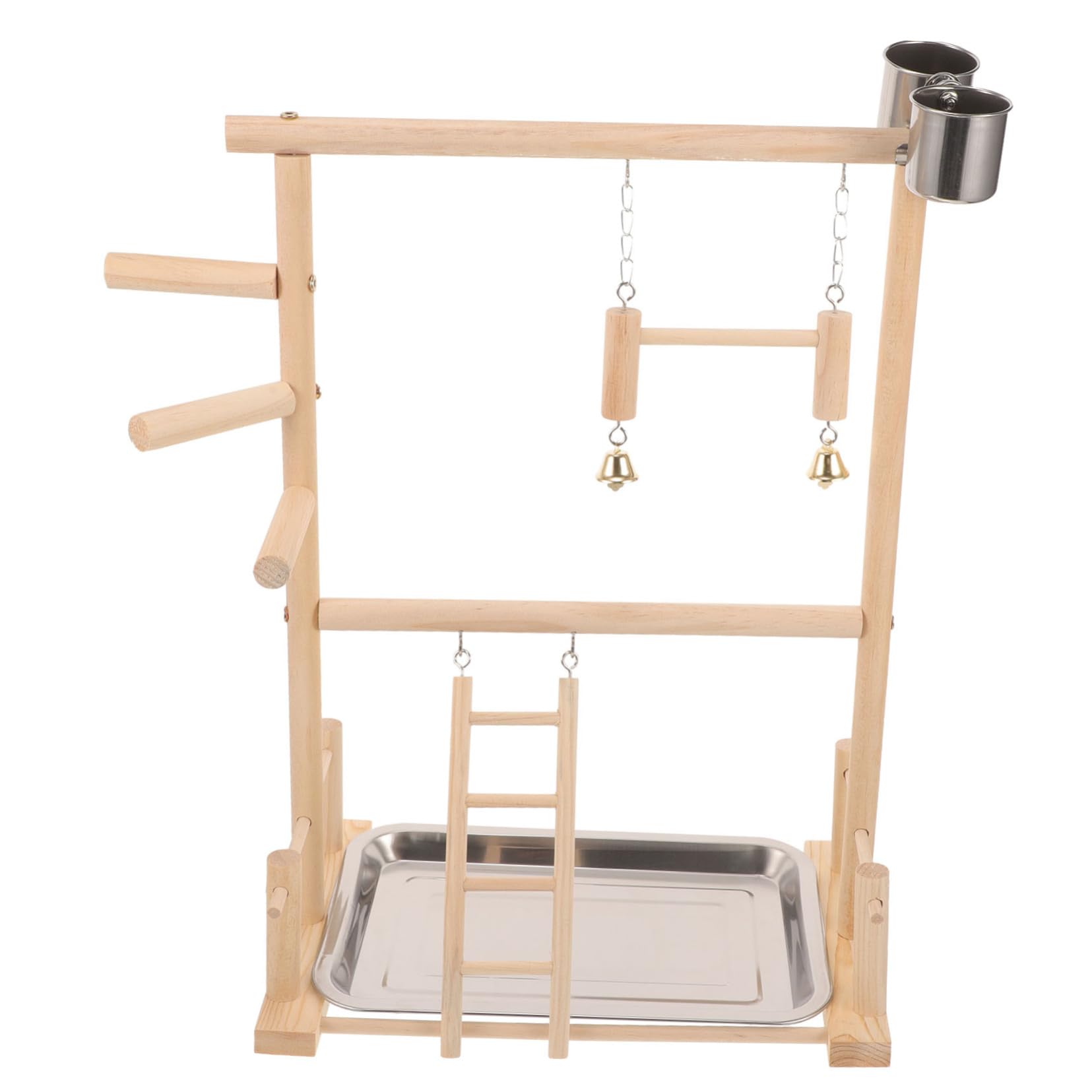 COLLBATH Support À Oiseaux En Bois Pour Perroquets Aire De Jeux Perchoir Jouets Pour Oiseaux Pour Calopsittes Perruches Support D'accessoires Créatif Sûr