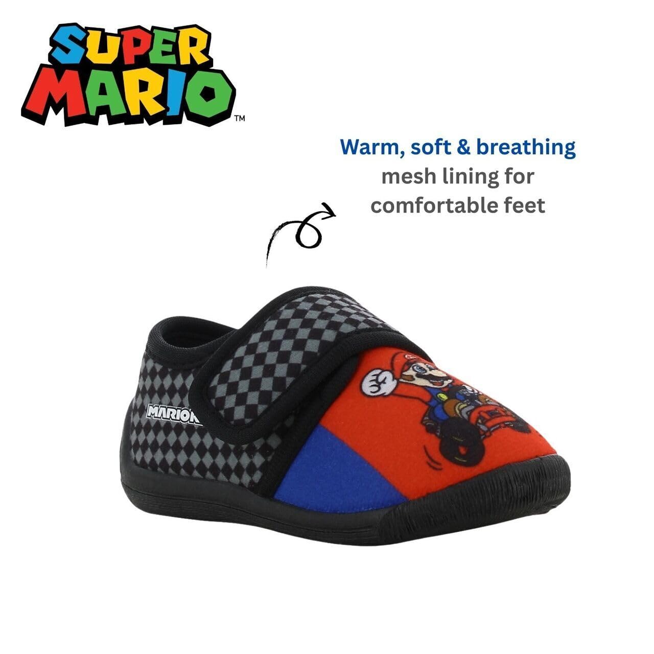 Leomil Super Mario Chaussons garçon Pantoufles Enfants, Idéal pour la maison et la Maternelle