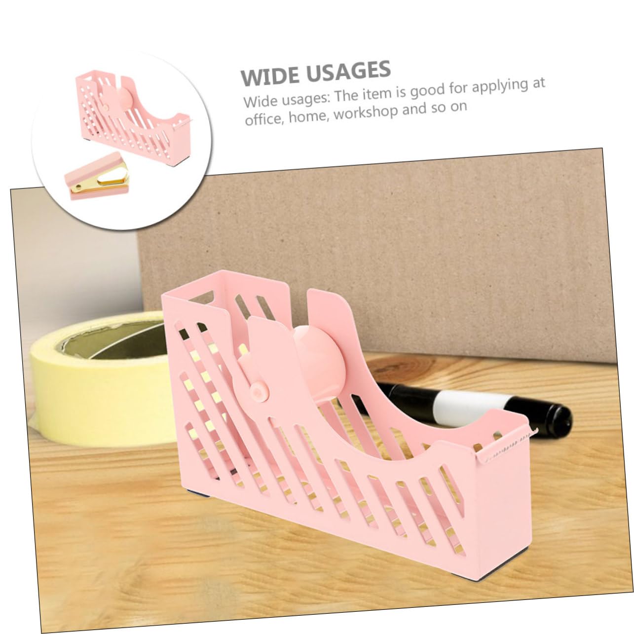 jojofuny 4 Set Forniture per Ufficio con Dispenser per Nastro e Rimuovi Punti Metallici Kit Accessori Eleganti per Scrivania e Leggero per Attività Domestiche e Lavorative