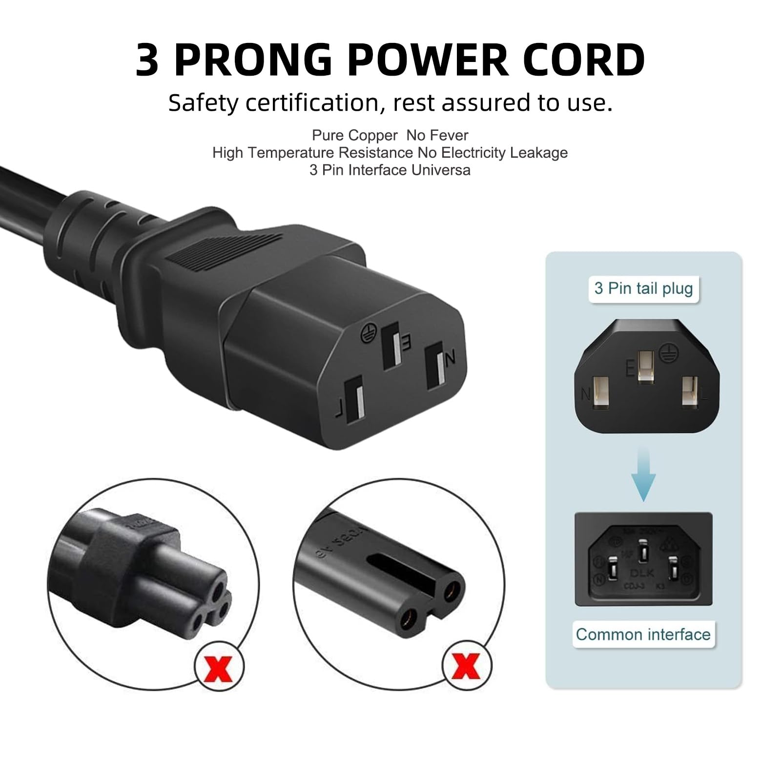 Amazon.com: 3 Prong Power Cord for Monster Rockin Roller 270 2 3