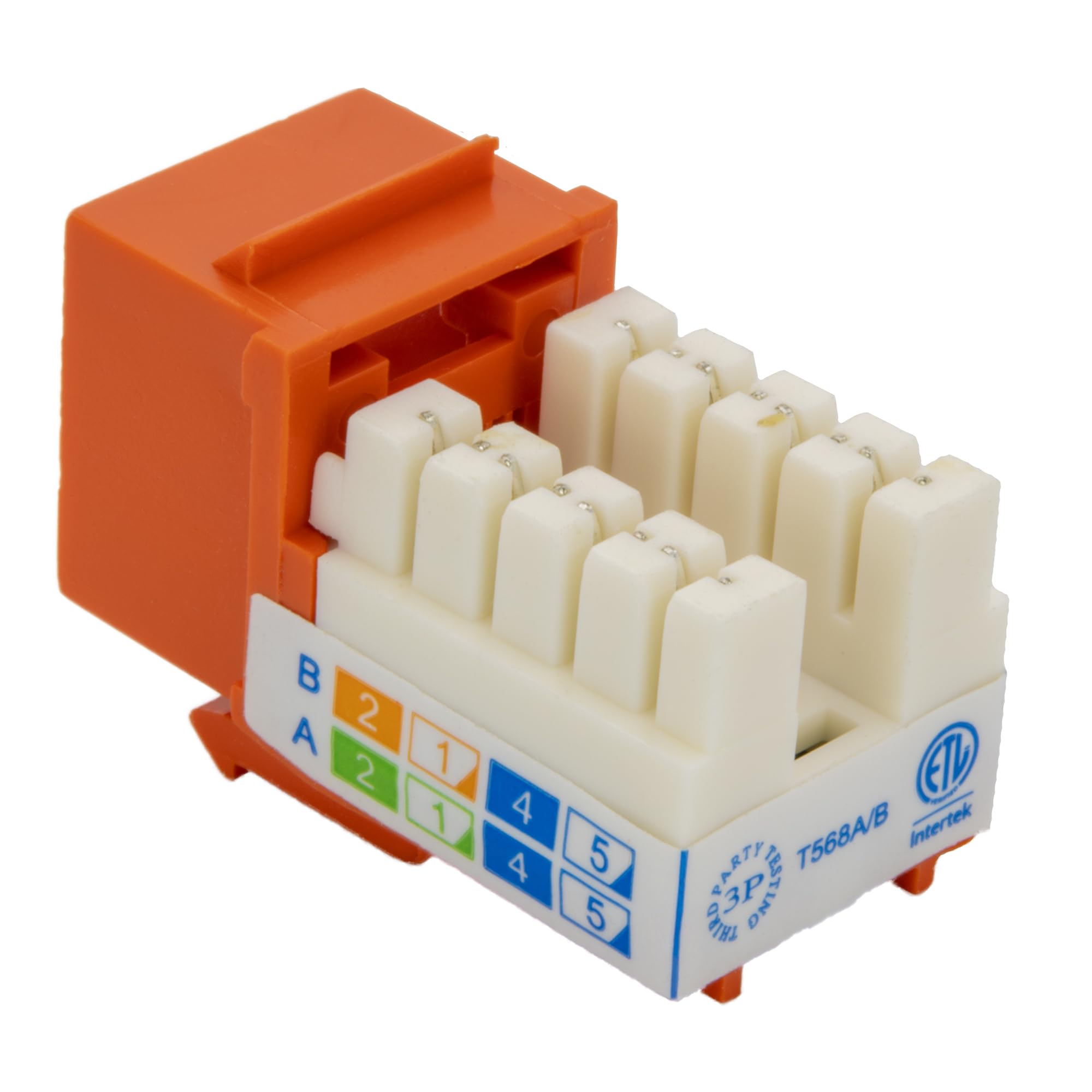 Amazon.com: Cat6 Keystone Jack, Orange, RJ45 Female to 110 Punch