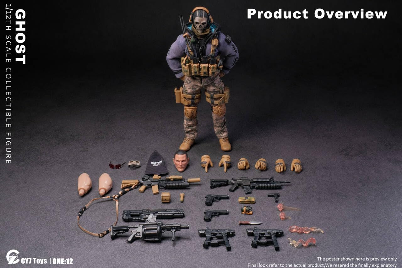 Amazon.co.jp: [Tbmodel] CY7-TOYS1/12 フィギュア用 GHOST素体 ヘッド