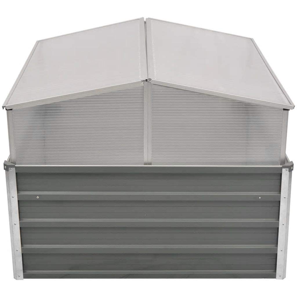 LAPOOH Serra 100x100x85 cm in Acciaio Zincato Grigio,Casa e Giardino,Prato e giardino,Giardinaggio,Serra da Giardino(SPU:42406)