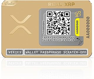 Ballet Real XRP, Gold Edition - The Easiest Crypto Cold Storage Card - Cryptocurrency Hardware Wallet with Multicurrency and NFT Support (Single)