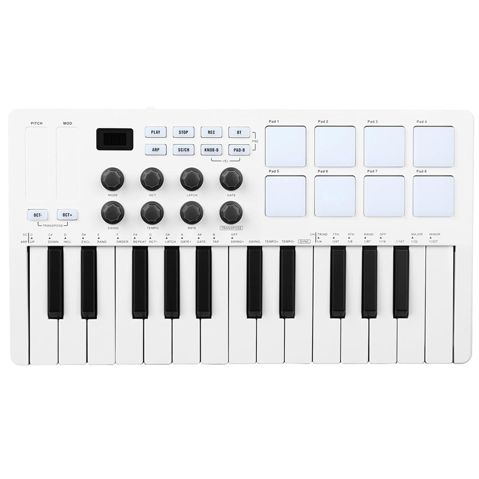 Tastiera multifunzione 25 con connettività Plug and Play a risposta dinamica, adatta per controller di produzione musicale con flusso di lavoro senza interruzioni