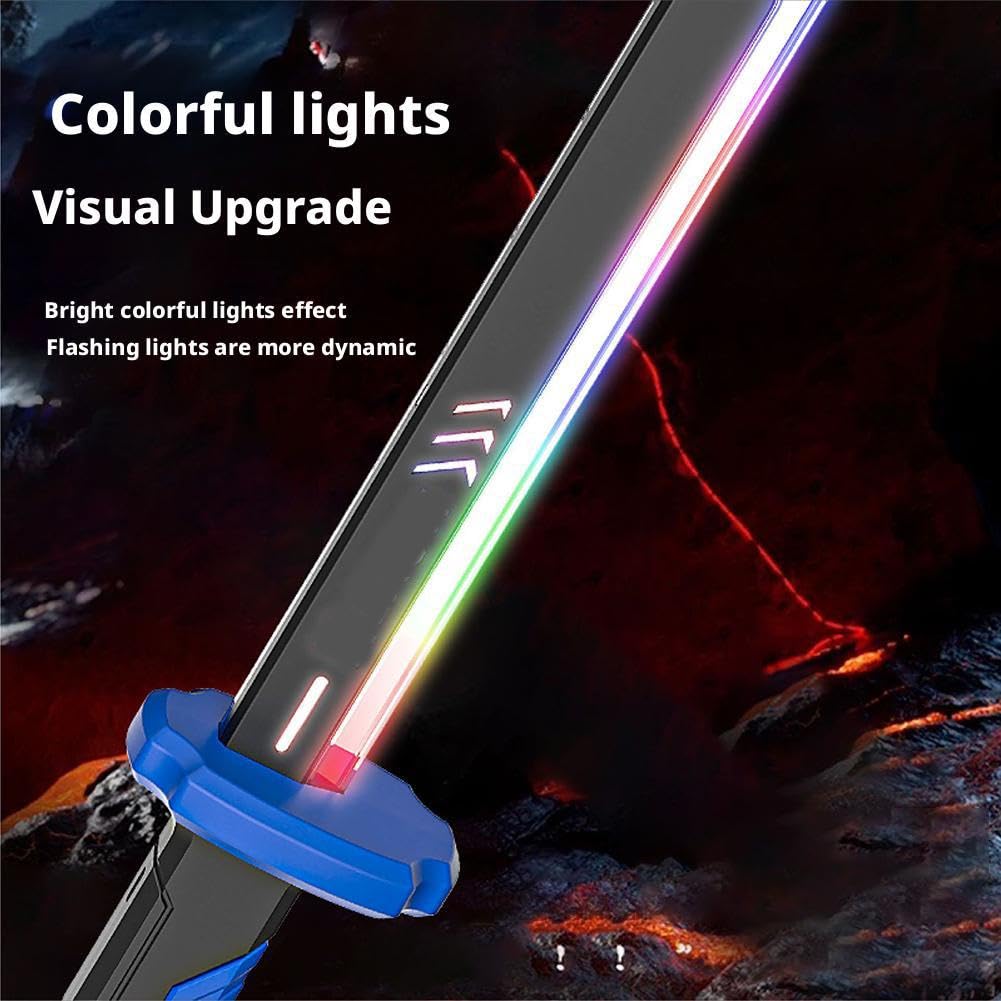 Sparkblade Espada Con Chispas Y Luces LED – Hoja Retráctil De 44 Cm Con Efectos De Sonido Y Niebla, Recargable Por USB, Perfecta Para Cosplay Y Halloween