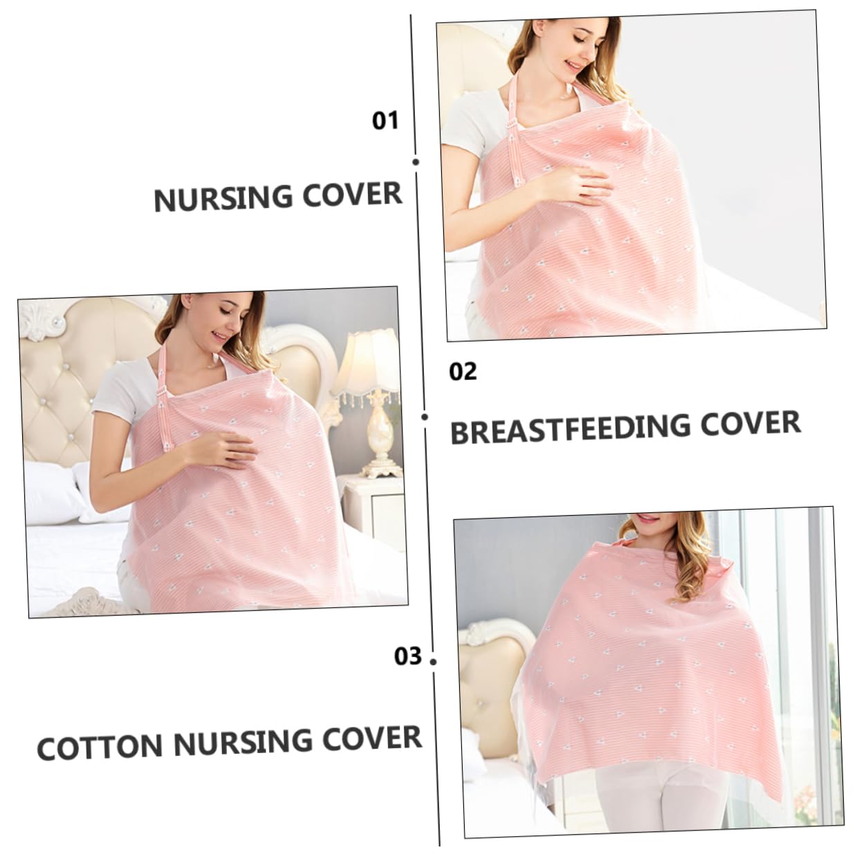 Multifunctional Cotton Nursing Cover for Moms Breathable Breastfeeding Towel Arch Neckline for-the-Go Feeding