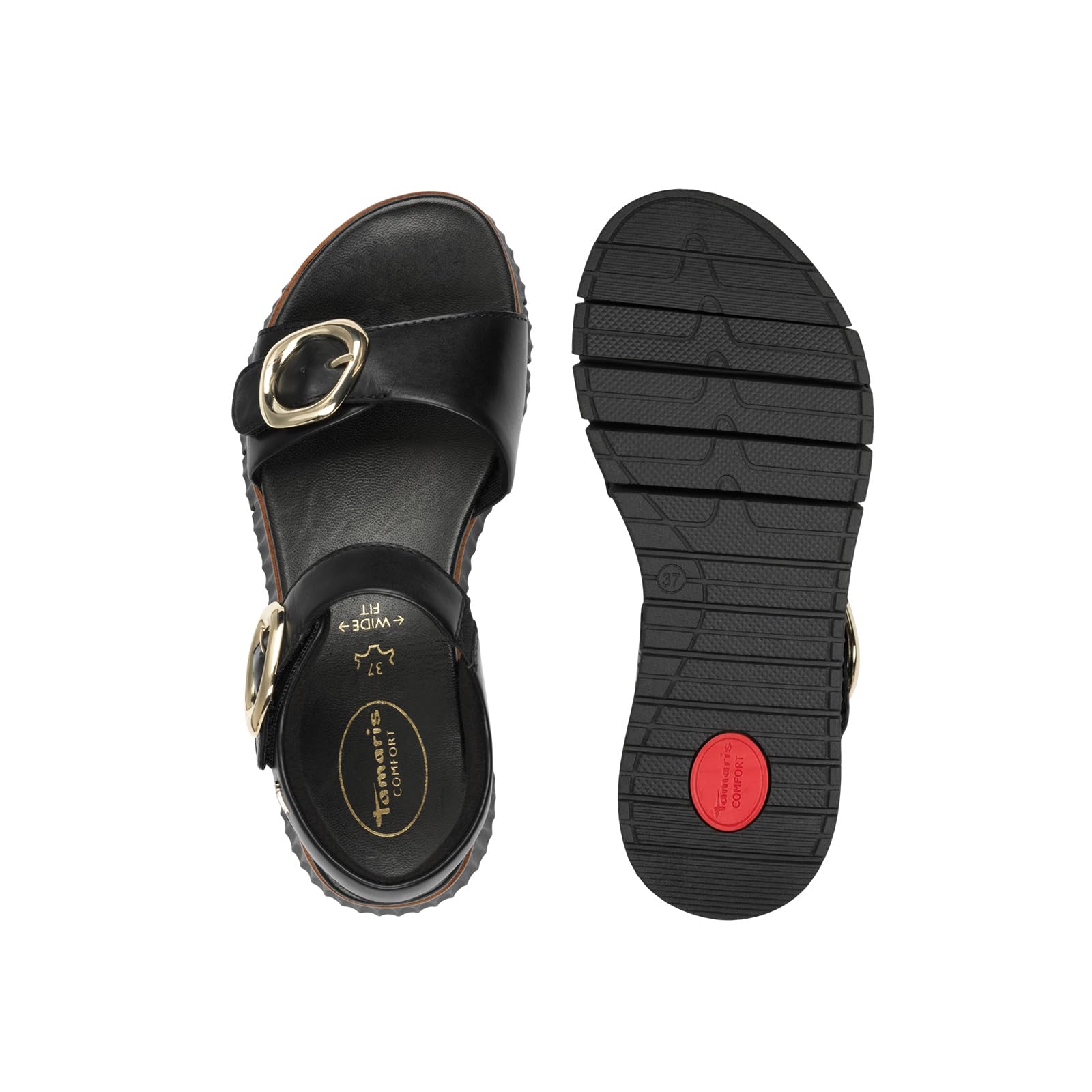 Tamaris Comfort Sandales Plates Femme Cuir Plateformes
