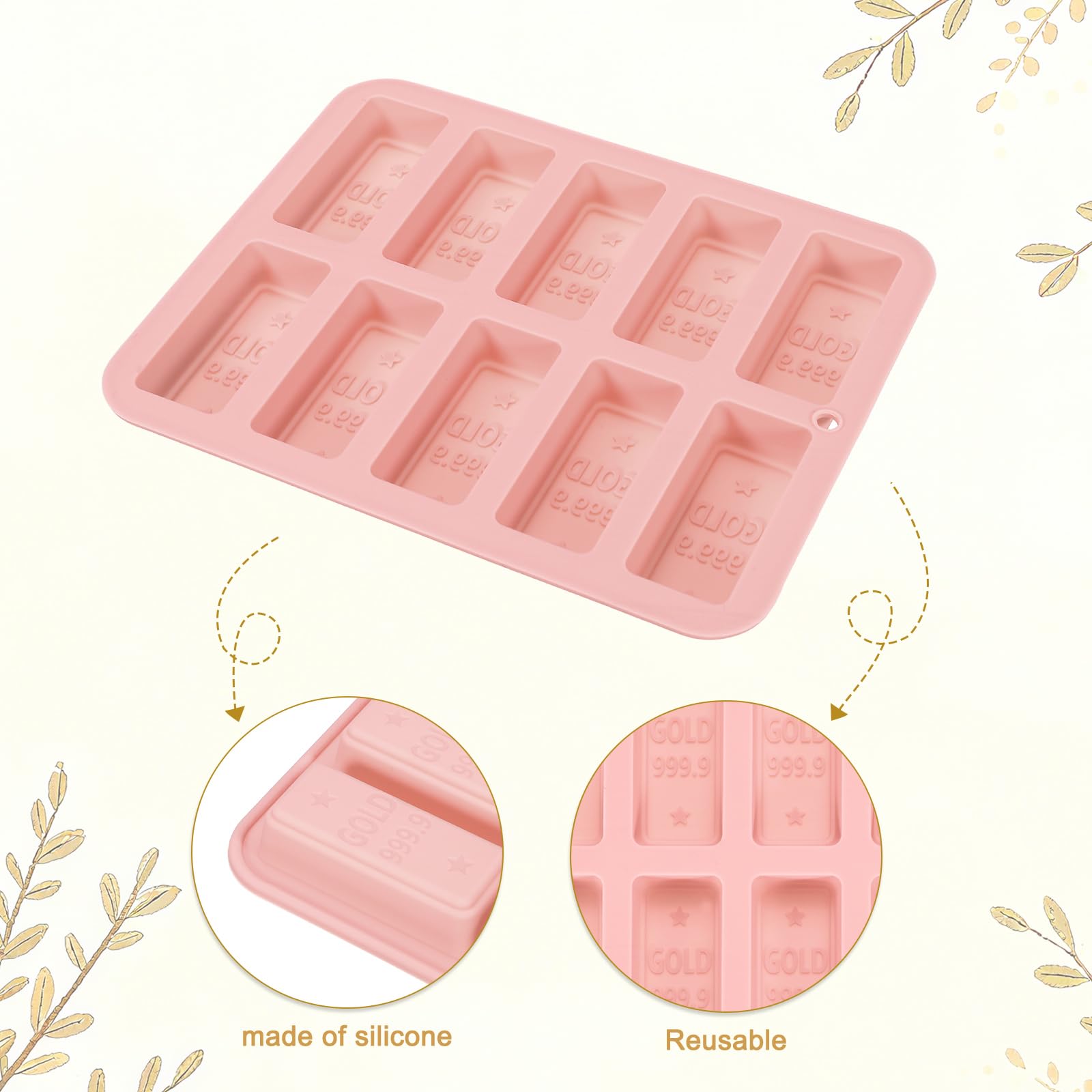 Amazon.co.jp: uxcell 蜜蝋キャンドル用シリコンモールド 10区画 蜜蝋