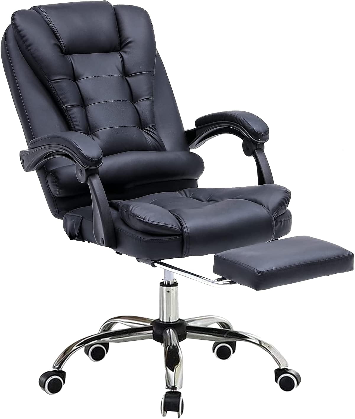 Reclining Office Chair with Massage, Ergonomic Office Chair w/Foot Rest