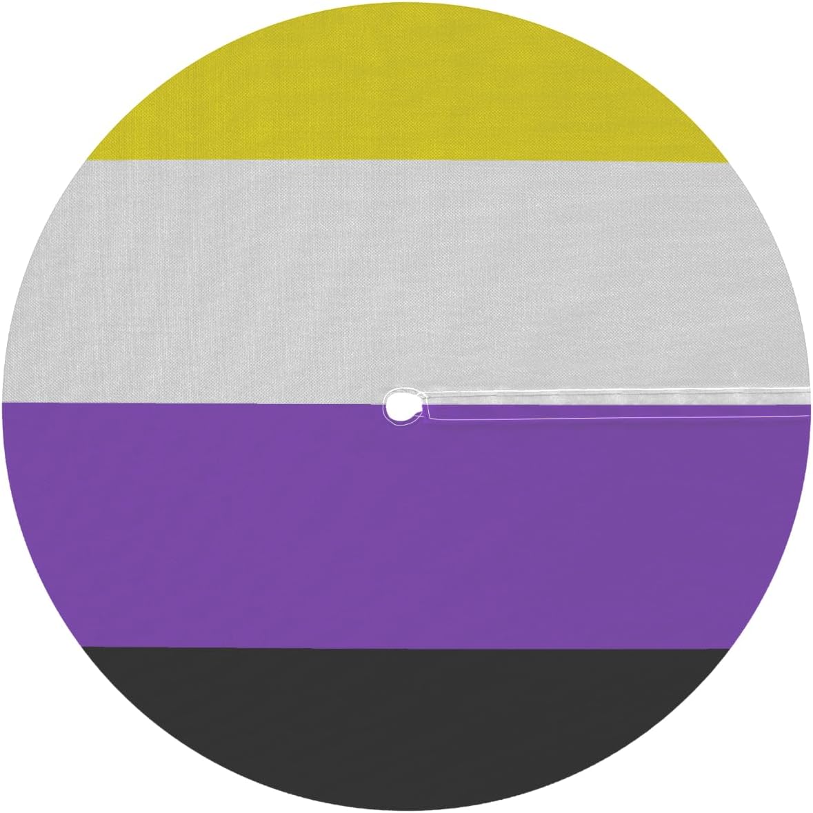 Flag Nonbinary Modern Round Outdoor Table Cloth with Umbrella Hole Flag Yellow Outdoor Round Fitted Tablecloth with Elastic Edge Waterproof Circle Table Cover for Patio Garden Picnic (45-56 in)