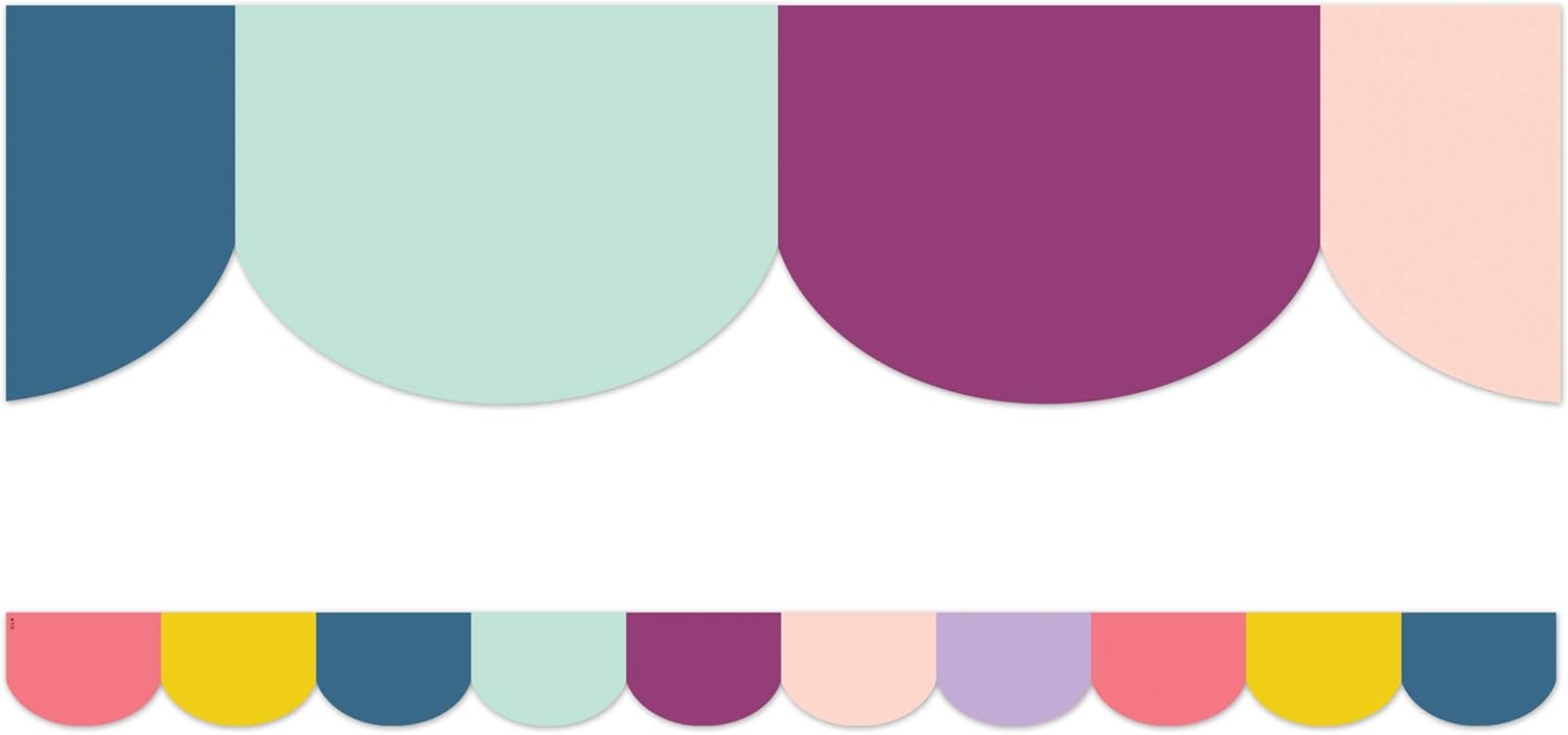 Teacher Created Resources Oh Happy Day Scalloped Die-Cut Border Trim (TCR9090) 3" x 39"