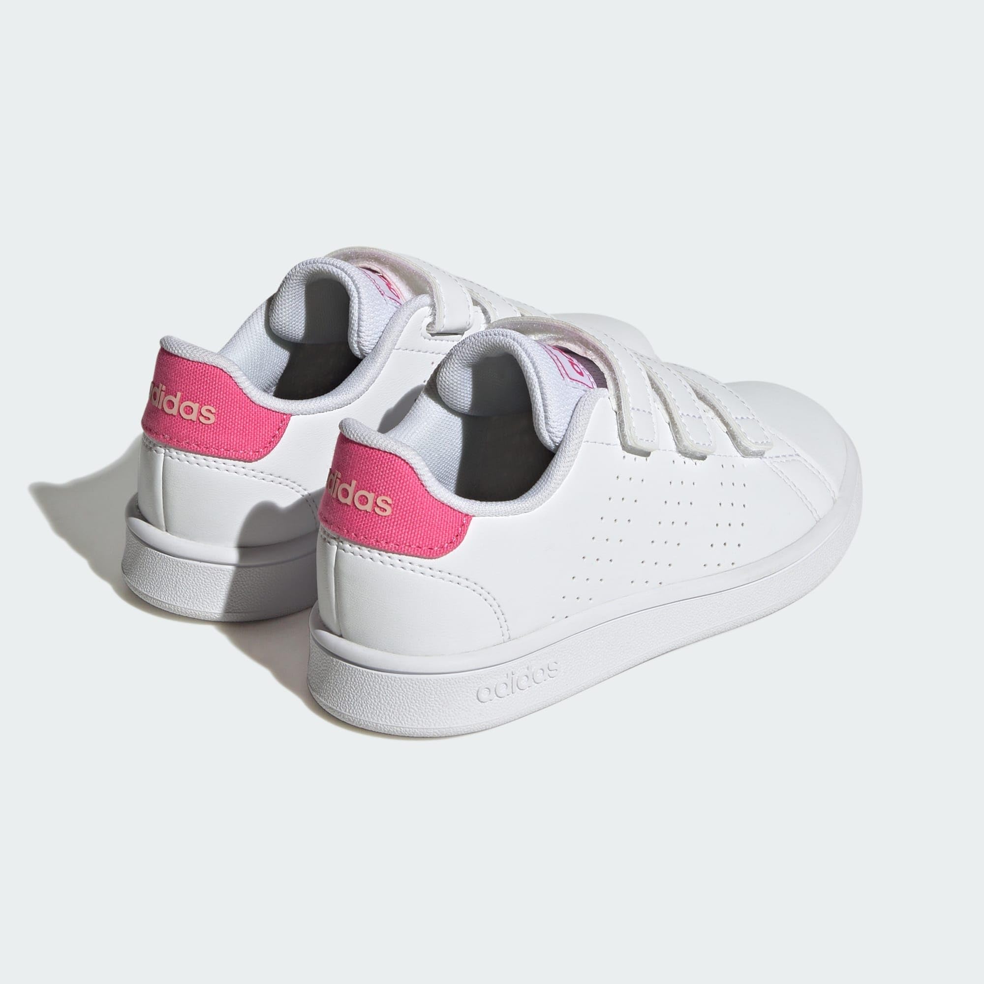 Adidas Unisex - Bambini Advantage Lifestyle Court Hook-And-Loop Shoes, Cloud White/Pulse Magenta/Quartz, 34 EU