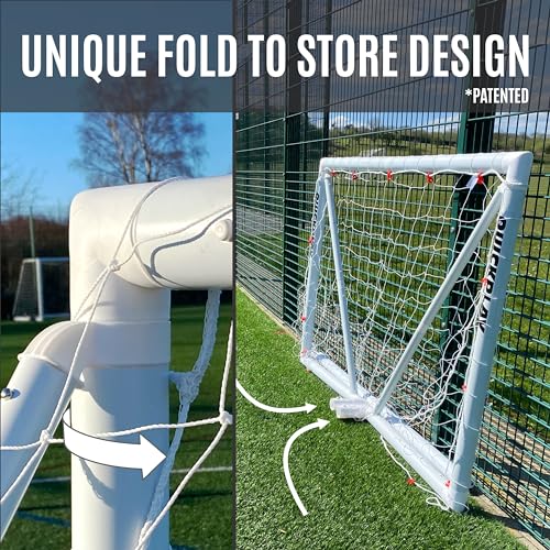 QUICKPLAY Q-Fold Soccer Goal | 30-Second Folding Portable Soccer Goal | Weatherproof uPVC 16x7 Regulation Size | Durable Backyard Goal for Adults & Kids - Thumbnail 3