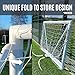 QUICKPLAY Q-Fold Soccer Goal | 30-Second Folding Design for Easy Setup | Portable & Weatherproof uPVC Soccer Goal for Backyard | Durable Post for Adults & Kids