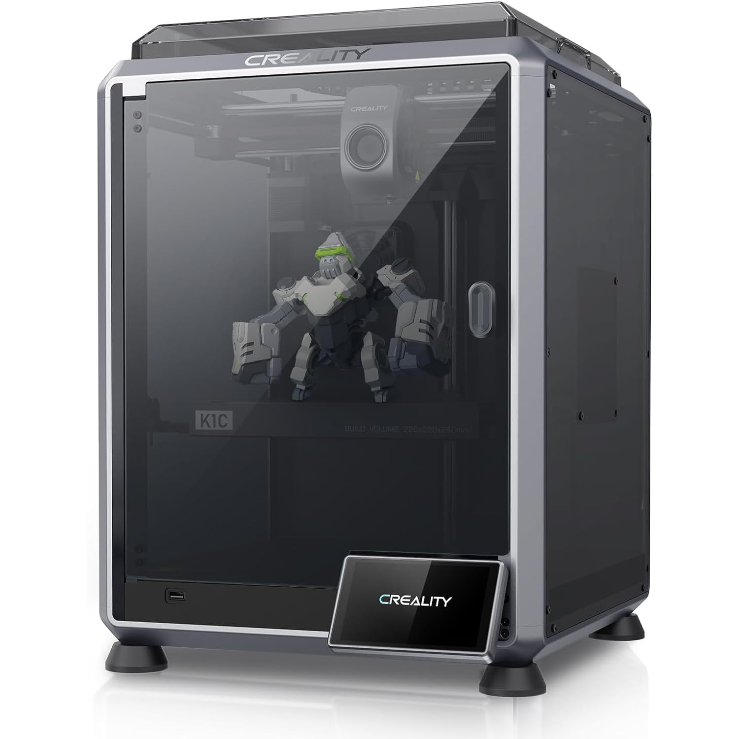Creality K1C 3D Printer, 2024 New Version 3D Printers with 600mm/s Fast Printing Speed and Clog-Free Direct Extruder, Support 300℃ Printing and Carbon Fiber Filaments, Auto Leveling and AI Camera