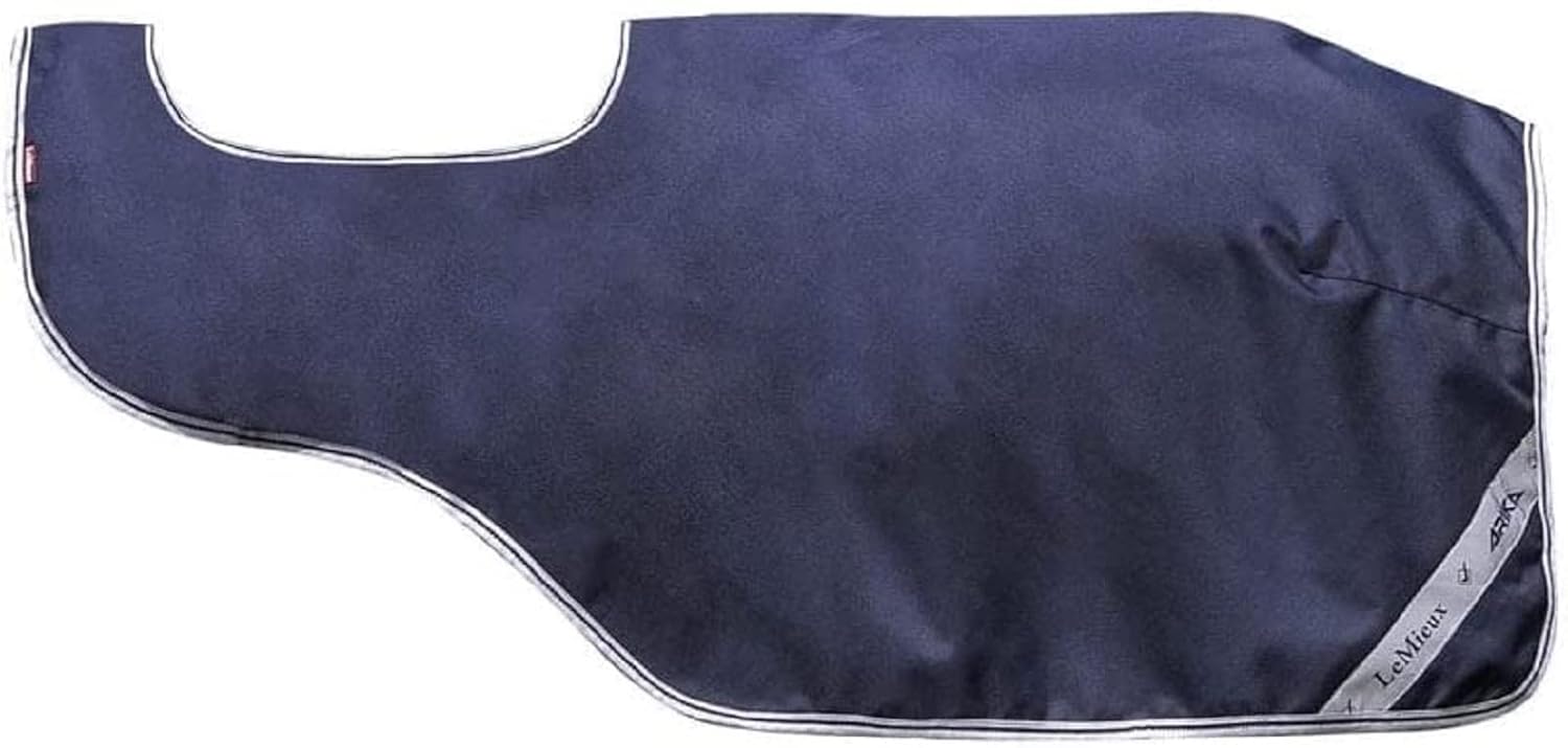 LeMieux Arika Horse Exercise Sheet in Navy - Waterproof Equestrian Rug with Classic Cut, Reflective Panels, Rear Soft Cord and Filet Strap - Small