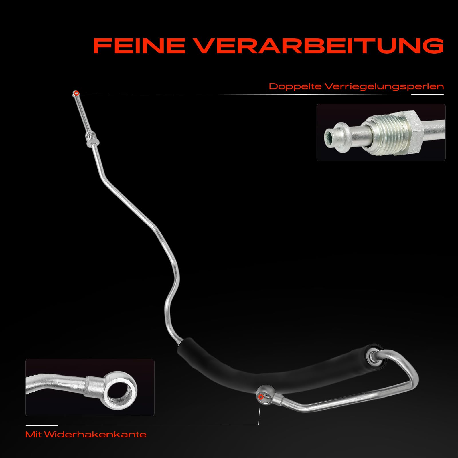 Frankberg Hydraulikschlauch Lenkung Kompatibel mit Cordoba 6L2 1.2L-2.0L 2002-2009 Ibiza III 6L1 1.2L-2.0L 2002-2009 Fabia I 6Y2 1.0L-2.0L 1999-2008 Replace# 6Q1423893Q