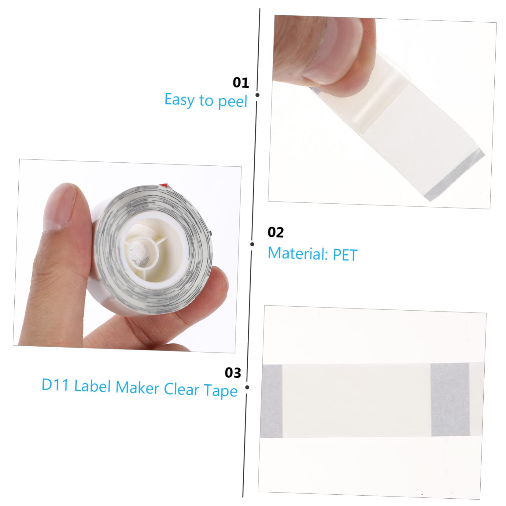 Tofficu 2rotoli Etichette Trasparenti Autoadesive Per Nastro Per Etichette Tape Adesivi Rimovibili Per Feste e Progetti Creativi