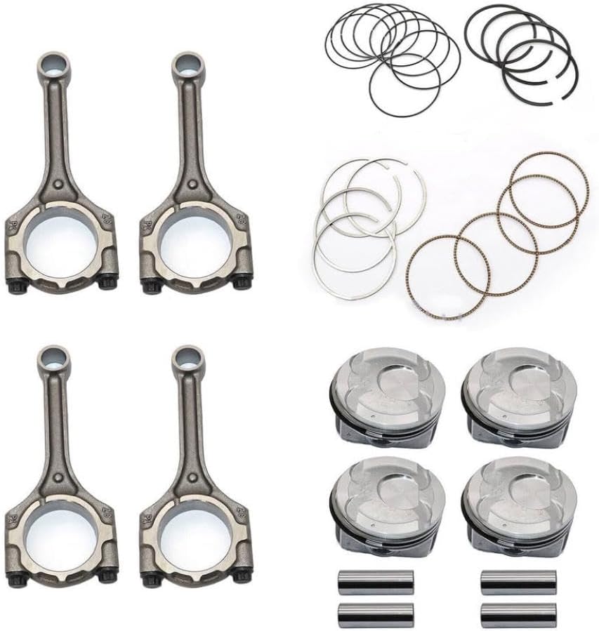 Connecting Rod Piston Ring Kit 1.6L DOHC Compatible with Automotive Motorcycle Parts Accent Rio G4FD G4FC 23510-2B010 23041-2B600 23041-2B610