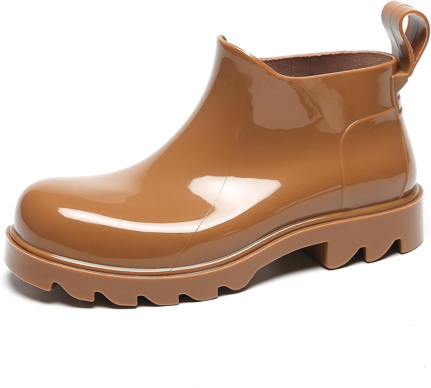 KELMALL Women's Short Waterproof Chelsea Rain Boots – Lightweight Platform Ankle Booties with Anti-Slip Sole & Comfort Insole for Outdoor